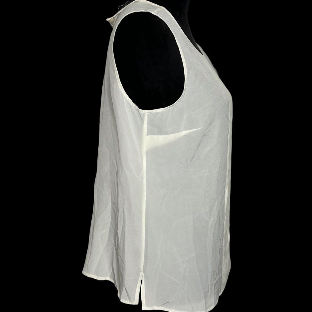 Talbots 100% Silk Cream Sleeveless Top Size 6 - Picture 2 of 5